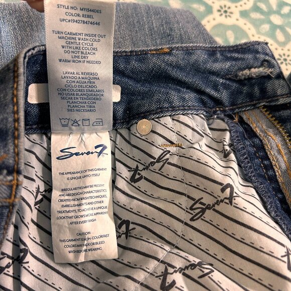 7 For All Mankind Jeans Women's Size 4 Weekend Slim Fit Raw Hem High Rise - Picture 8 of 16